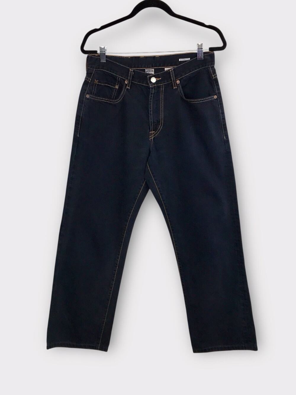 90s Lucky Brand Jeans Dark Blue Mid-rise  Straight-Leg Wide Leg 10/30